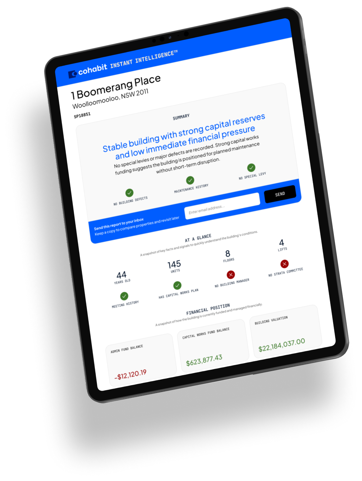 Instant Intelligence tablet report
