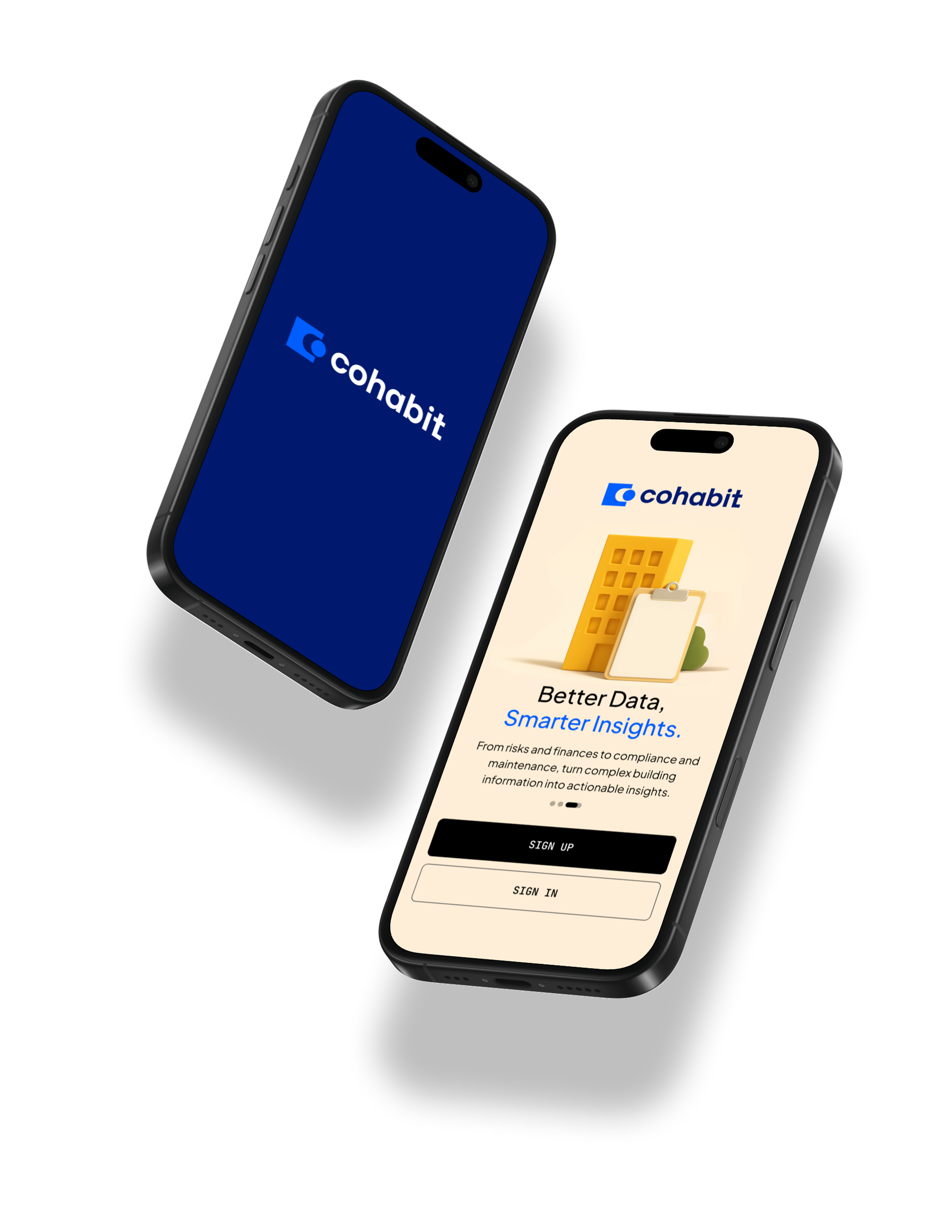 Cohabit mobile app screens